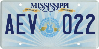 MS license plate AEV022