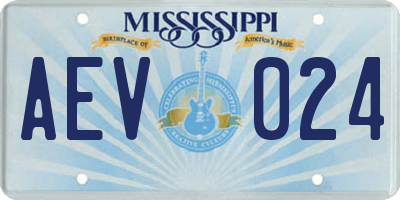 MS license plate AEV024