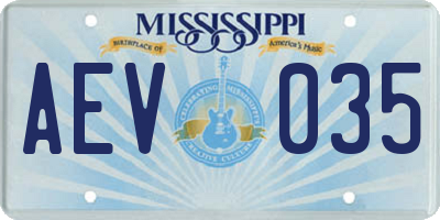MS license plate AEV035
