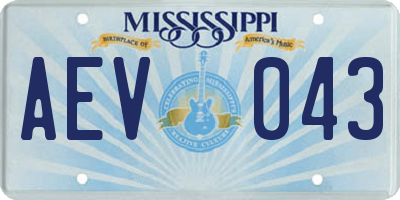 MS license plate AEV043