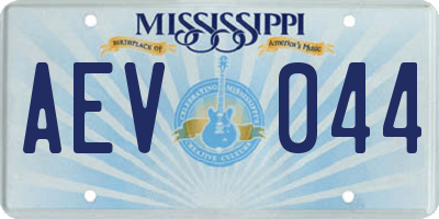 MS license plate AEV044