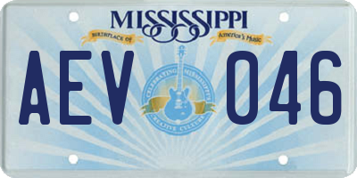 MS license plate AEV046