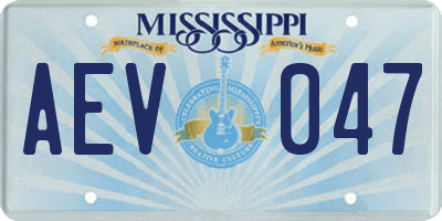 MS license plate AEV047