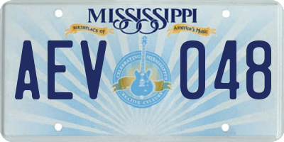 MS license plate AEV048