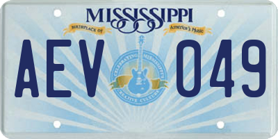 MS license plate AEV049