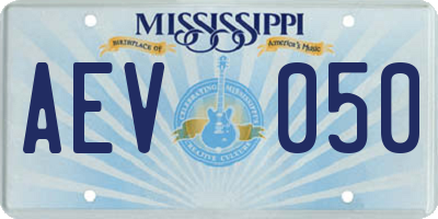 MS license plate AEV050