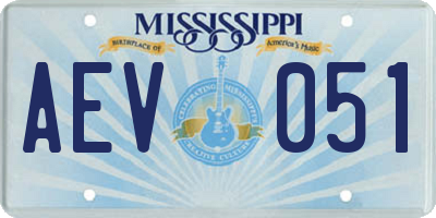 MS license plate AEV051