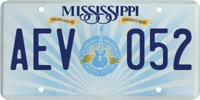MS license plate AEV052