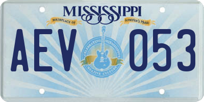 MS license plate AEV053