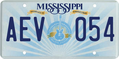 MS license plate AEV054