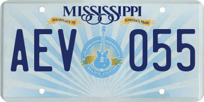 MS license plate AEV055