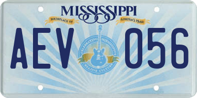 MS license plate AEV056
