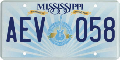 MS license plate AEV058