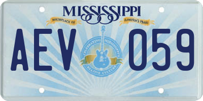 MS license plate AEV059