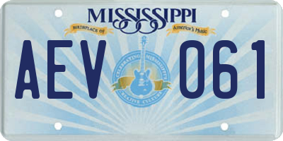 MS license plate AEV061