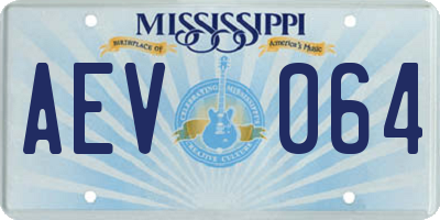 MS license plate AEV064