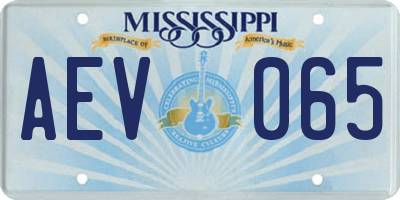 MS license plate AEV065
