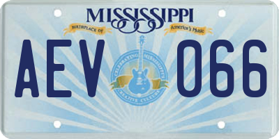 MS license plate AEV066