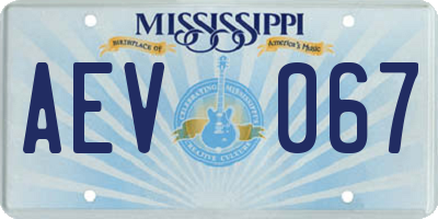 MS license plate AEV067