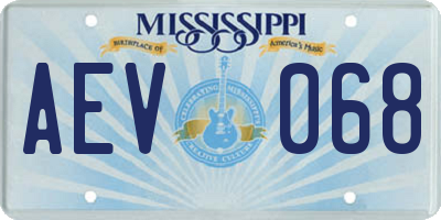 MS license plate AEV068