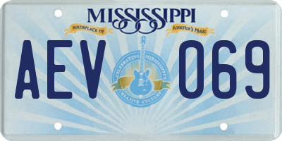 MS license plate AEV069