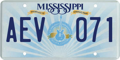 MS license plate AEV071
