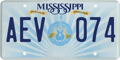 MS license plate AEV074