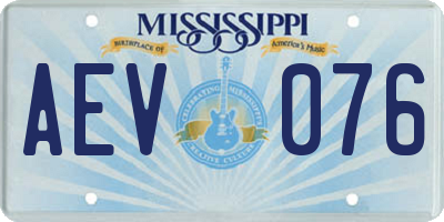 MS license plate AEV076