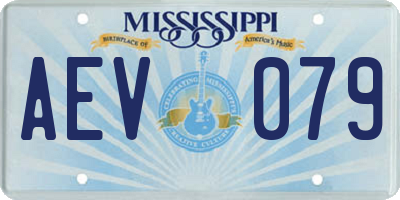 MS license plate AEV079