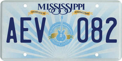 MS license plate AEV082