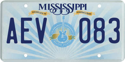 MS license plate AEV083
