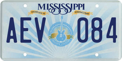 MS license plate AEV084