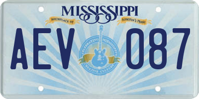 MS license plate AEV087