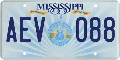 MS license plate AEV088