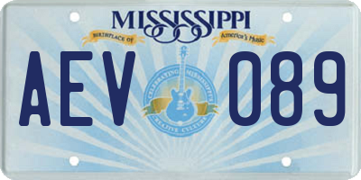 MS license plate AEV089