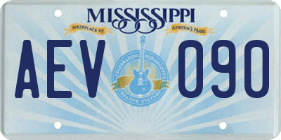 MS license plate AEV090