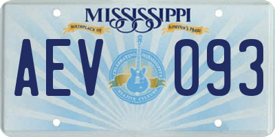 MS license plate AEV093