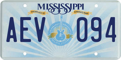 MS license plate AEV094