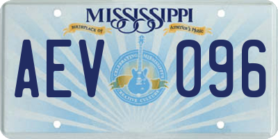 MS license plate AEV096