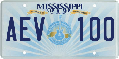 MS license plate AEV100