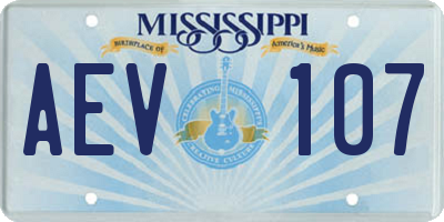 MS license plate AEV107