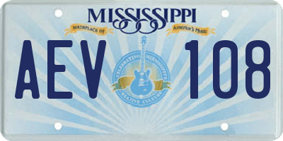 MS license plate AEV108