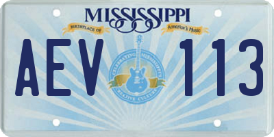 MS license plate AEV113