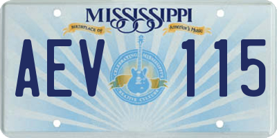 MS license plate AEV115