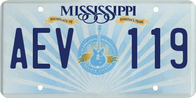 MS license plate AEV119