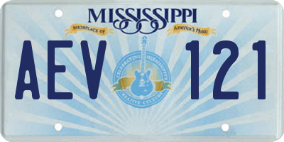 MS license plate AEV121