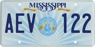 MS license plate AEV122
