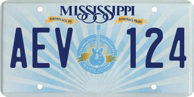 MS license plate AEV124