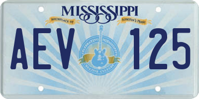 MS license plate AEV125