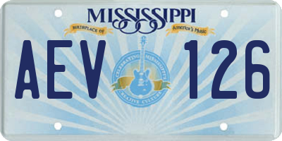 MS license plate AEV126